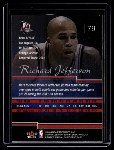 Richard Jefferson 2004 Fleer Skybox Showcase Card #79 - Picture 2 of 2
