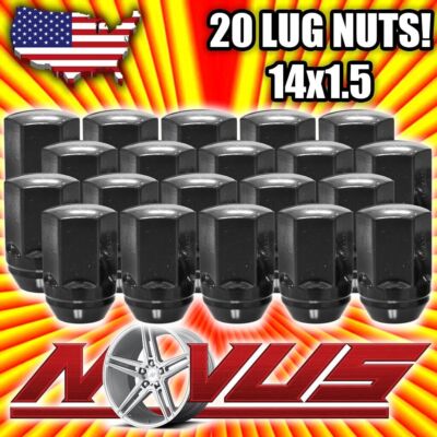 20 PREMIUM BLACK LUG NUTS 14x1.5 CHEVY CAMARO CTS ATS CHARGER CHALLENGER SRT 300