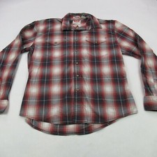Wrangler Shirt Mens Large Long Sleeve Plaid Pearl Snaps Pockets Western