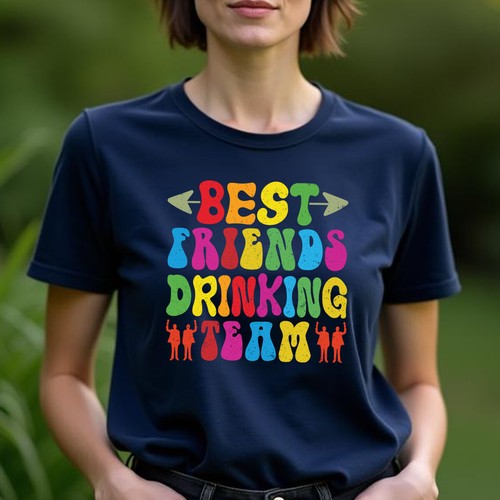 T-Shirt Donna Drinking Team Best Friends Day Bestia BFF Maglietta Amicizia #BFD - Foto 12 di 32
