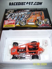 "RARE" JERRY COONS JR. #3 "WENDY'S" 1/18  R&R 2011 CHILI BOWL MIDGET REPAIRED