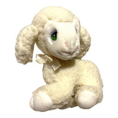 Vintage 1985 Applause Baby Lamb Levi Plush Stuffed Animal Green
