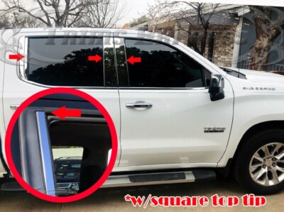 Cubiertas Cromadas Para Pilares De Puerta De Chevy Silverado 1500 2019-2025 – Juego De 6 Piezas