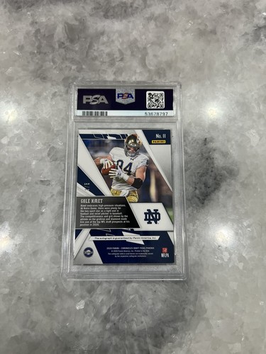 2020 Panini Phoenix Cole Kmet Rookie Auto Green Signature /5 Chicago Bears PSA 8 - Picture 2 of 2