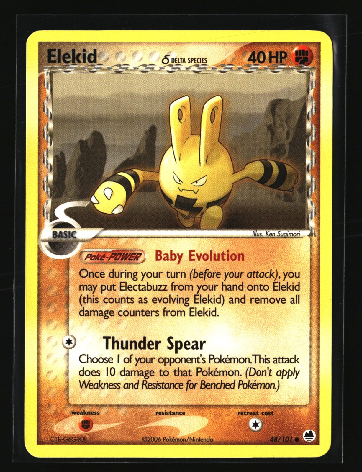 Pokemon ELEKID DELTA SPECIES 48/101 (2006 Dragon Frontiers) LP/NM