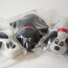 Pound Puppies 1986 LOT 3 SEALED Tonka 7 White Black Brand New in Plastic Bag