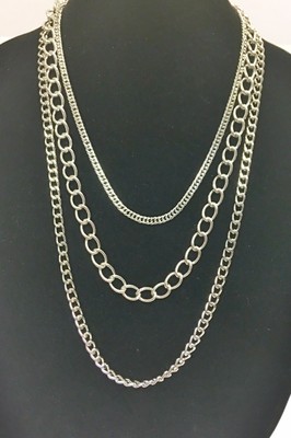 Layered Silver Chain Necklace Top 