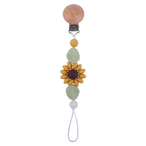 Baby Pacifier Chains Clip Holders Teething Attachment Flowers Design Accessories - Picture 25 of 30
