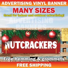 NUTCRACKERS Advertising Banner Vinyl Mesh Sign Christmas Holiday Xmas Party