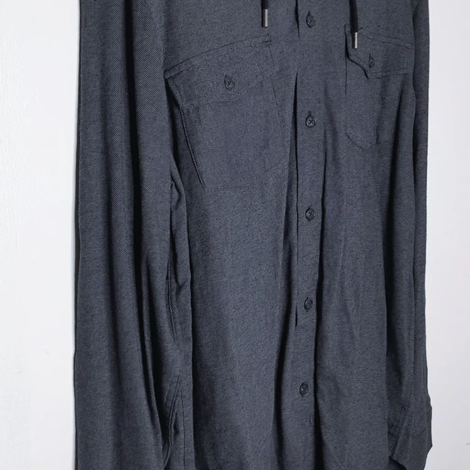 Urban Pipeline 大号纽扣连帽衫迷彩蓝色弹力男式 — 第 2/4 张图片