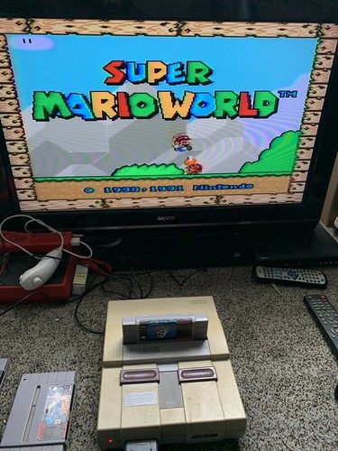 Super Nintendo Snes Console +12 Games Lot Tested Working Mario Donkey Kong - Picture 13 of 24