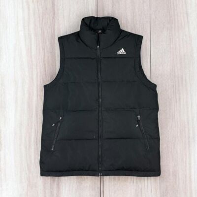 Vintage Adidas Black full zip puffer gilet UK