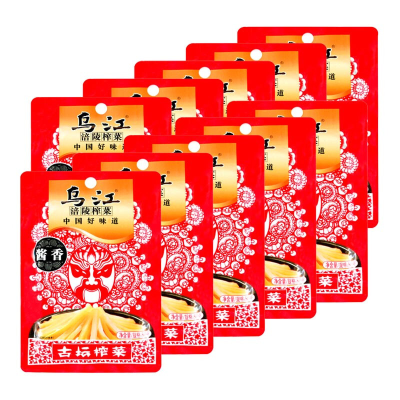 野菜 Yu Pack of 10】乌江涪陵榨菜(酱香)80g x10袋 WuJiang Pickle