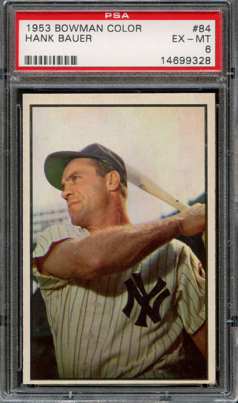 BB - 1953 Bowman Color - #84 - Hank Bauer - PSA 6 - EX-MT