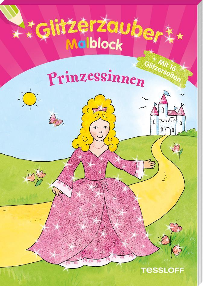 Thumbnail - Glitzerzauber Malblock Prinzessinnen: Mit 16 Glitzerseiten (malbücher