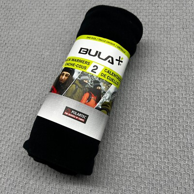 Bula+ 2 Pack Unisex Neck Warmer Polartec Double Layer Fleece Black One Size NWT