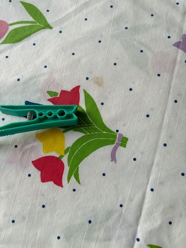 Vintage 1970's Cannon Twin Flat Sheet Bouquet of Tulips Red Yellow Purple Green - Picture 15 of 16