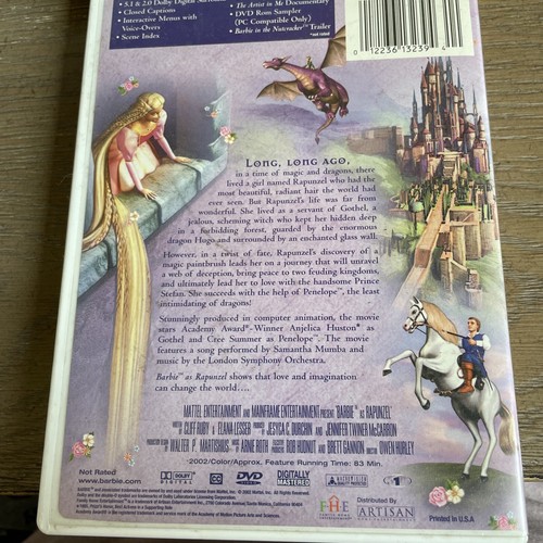 Barbie as Rapunzel (2002, DVD) Fairy Tale Adventure Mattel Fast Shipping Movie - Imagen 2 de 2
