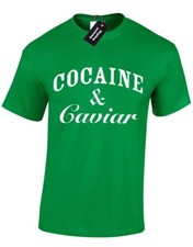 Cocaine And Caviar Yolo Cannabis Print Gents New Unisex T-Shirt