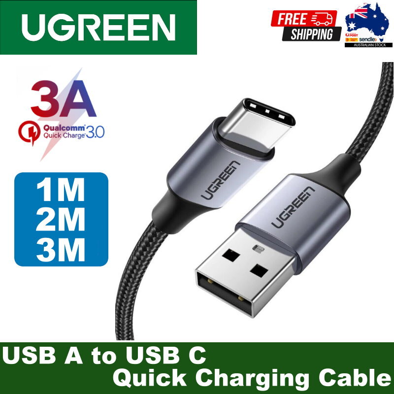 UGREEN USB A to USB C Quick Charging Cable For iPhone 16, Samsung S24 Galaxy S10