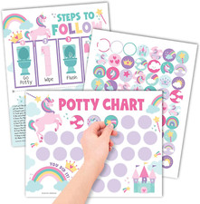 Hadley Designs Potty Training Chart for Girls with Fun Reward Stickers   10 Pott