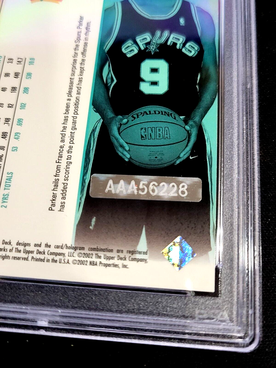 PSA 9 MINT 2001 RC UD AUTOGRAPHED #376 TONY PARKER 2002