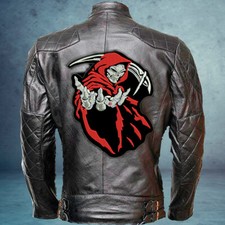 Grim Reaper Embroidered Patch Reaper Patch 10"X 9" PATCH for BIKER JACKET BACK