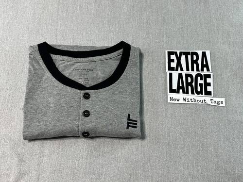 Camiseta Henley London Fog gris manga corta para hombre - talla: XL - extra grande nueva sin etiquetas - Imagen 13 de 15
