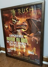 Rush In Rio Movie Poster Signed By Alex Lifeson Neil Peart Geddy Lee COA REAL