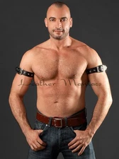 Leather Wrist Band Upper Arm Bracelet From Real Leather Bizepsband Upper Armband