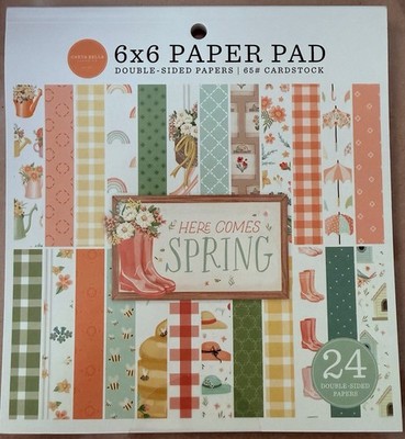 Carta Bella 6''x 6'' HERE COMES SPRING paper pad~Beautiful! Quick Ship!