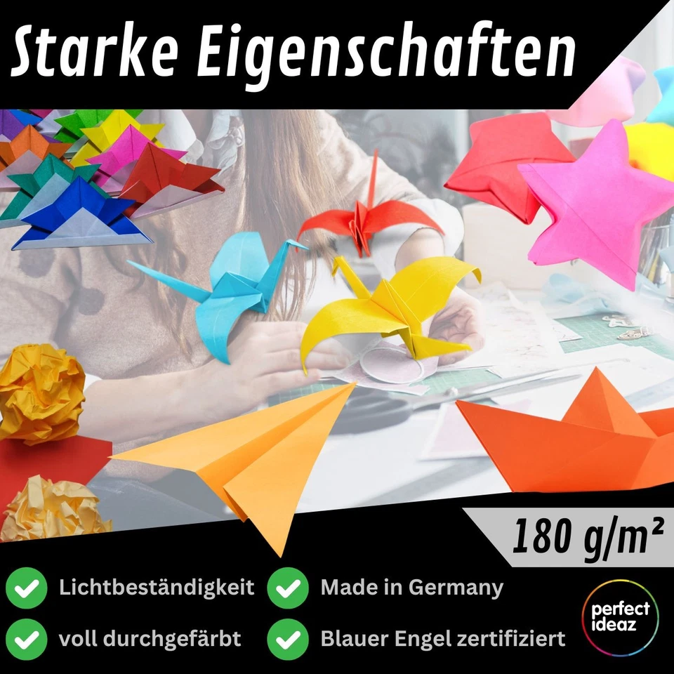 perfect ideaz 39 Blatt Tonkarton A3 Bastelkarton 13 Farben 180g Karton bunt DIY - Bild 4 von 4