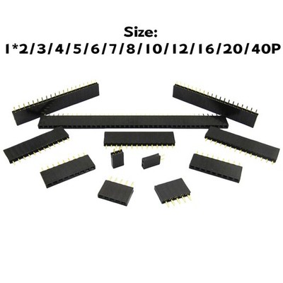 Buchsenleiste 2.54mm weiblich Pin Header Single Row 1-40 Pin Schwarz Header