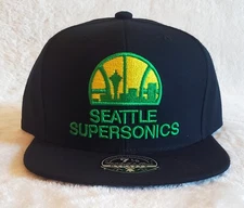 Seattle SuperSonics Mitchell & Ness Classic Skyline Logo Dynasty Fitted 7 1/8 