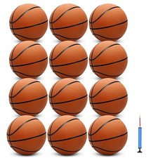 12 Pack 29.5" Official Size 7 Basketball Balls Inflatable with Pump for Men f...