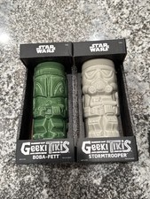 Star Wars Geeki Tikis Mugs -stormtrooper + Boba Fett - Lot Of 2 Brand New Unused
