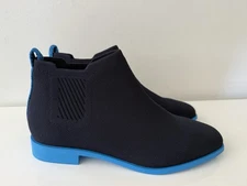 NWOB VIVAIA Square-Toe Water-Repellent Ankle Chelsea Boots Shoes 40/9 Navy/Blue