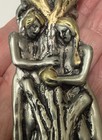 Vintage 1992 YAACOV HELLER Pewter ADAM & EVE MEZUZAH Gold Silver Etched JUDAICA — photo 7