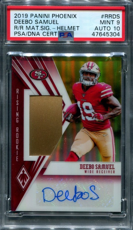 Deebo Samuel -- PSA 9 -- Helmet Relic Auto /25 -- 2019 Phoenix Rising