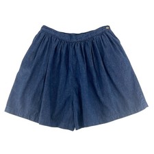 80s denim gathered shorts 1980s vintage