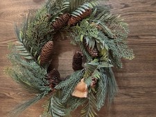 Hearth Hand with Magnolia 18 Wreath Christmas Burlap Pinecone