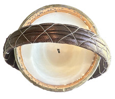 Renee Rivera Couture Quilted Leather Headband - Bronze with Gold Accents