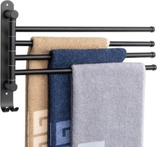 Swivel Towel Rack, 13.8" Thicken 304 Stainless Steel 4-Arm Towel Bar, Space