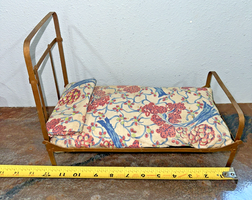 Antique Rivited steel 12" x 6" doll bed - Picture 6 of 9