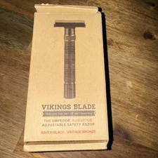 VIKINGS BLADE The Emperor Adjustable Safety Razor AUGUSTUS Raven Black Bronze