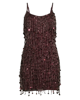 liv foster beaded fringe dress Liv Foster Beaded Halter Mini Dress main image 0