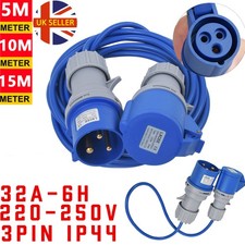 5M 10M 15M CARAVAN CAMPING HOOK UP CABLE 32A MAINS EXTENSION ADAPTER LEAD SET
