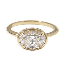 14k Yellow Gold Diamond Wedding Ring IGI Certified Lab Grown 1.80 Ct Oval Cut