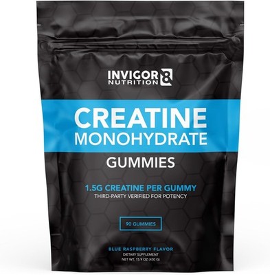 Invigor8 Creatine Gummies - Manufactured In USA 3rd Party Tested Real Creatine