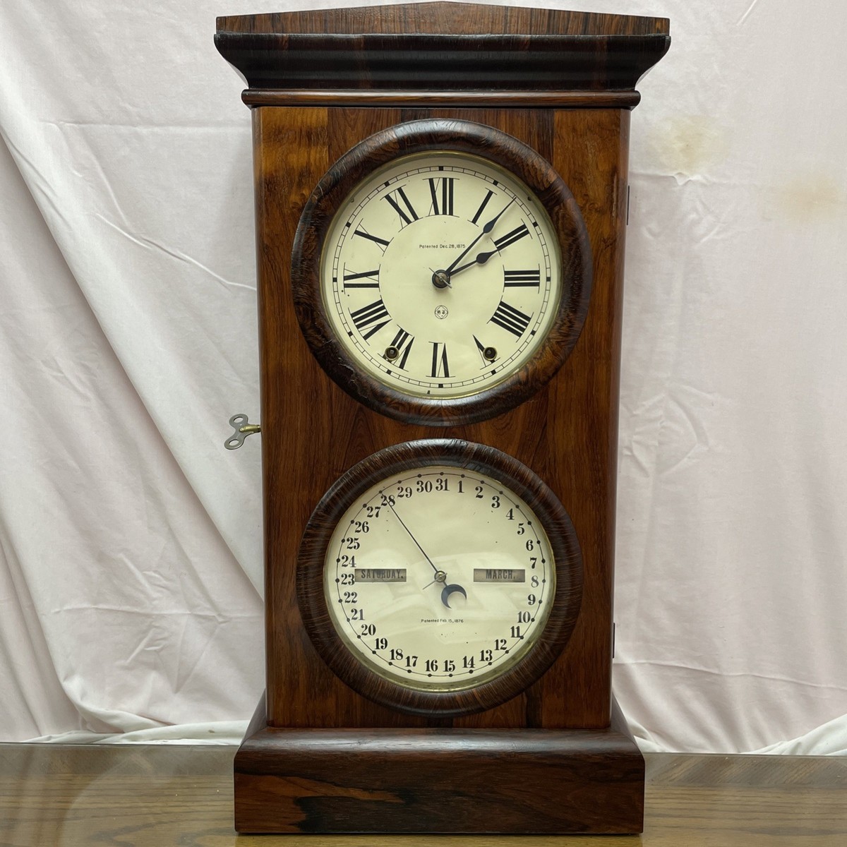 Seth Thomas 1875 parlor #3 Double Dial Calander Clock Very Nice